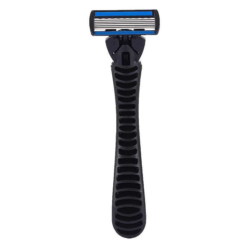 (1 Shaver Holder+6 Replacement Heads) 6-Layers Blade Manual Shaver Safety Razor For Men Barber Shaving Tool Body Hair Removal 6