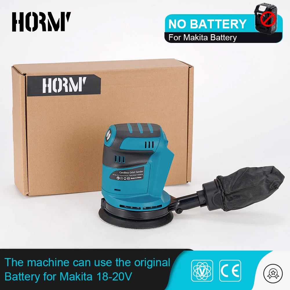 

125mm 18V Cordless Car Polisher Electric Sander Wood Grinder Polishing Grinding Sanding Machine 3 Speed For Makita Battery