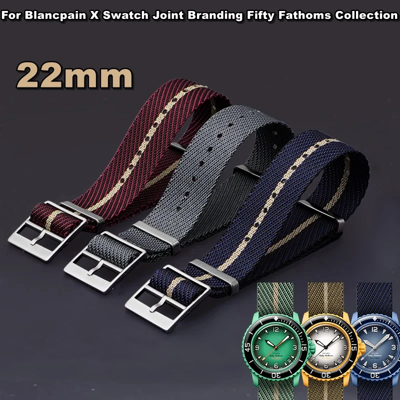 

22mm Watch Strap for Omega Swatch for Seiko Tudor Woven Nylon Nato Military Sprots Watch Bracelet for Men Women