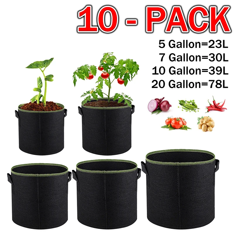 Felt Garden Grow Bags Fabric Garden Pots Vegetable Garden Supplies