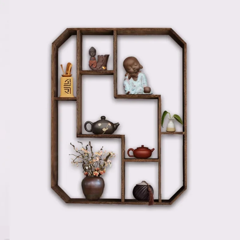 

Storage DeskMulti-functional Display Stand Wood Wall Hanging Wall Holder Multi-layer Structure Cup Holder Practical Beautiful