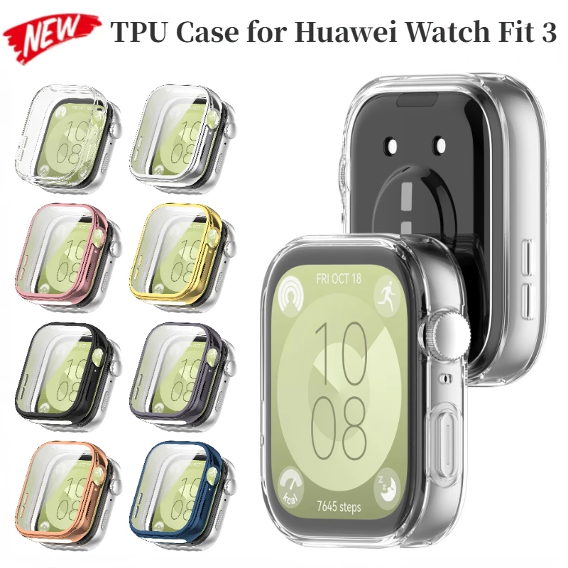 Durable TPU Protective Case for Huawei Watch Fit 3 - All-Inclusive Anti-Fall Screen Shield