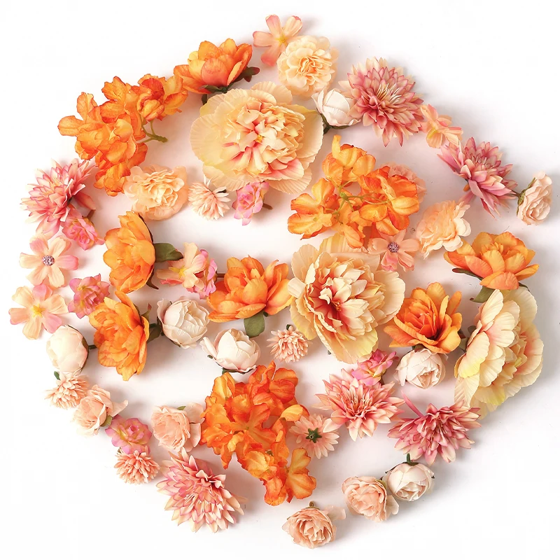 4 cm Seidenrosen-Blumenköpfe (künstlich) – für Bastelkranz, Hochzeits-/Party-Dekoration, Heimwerken und Tisch/Zuhause/Raum, künstliche Blumenakzente – Detail 6