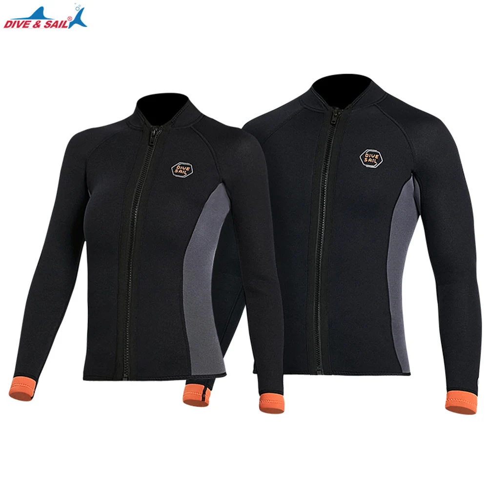 

New 3MM Diving Suit Top Men's Thickened Thermal Split Diving Suit Women's Water Sports Free Diving Swimming Surfing Suit Top