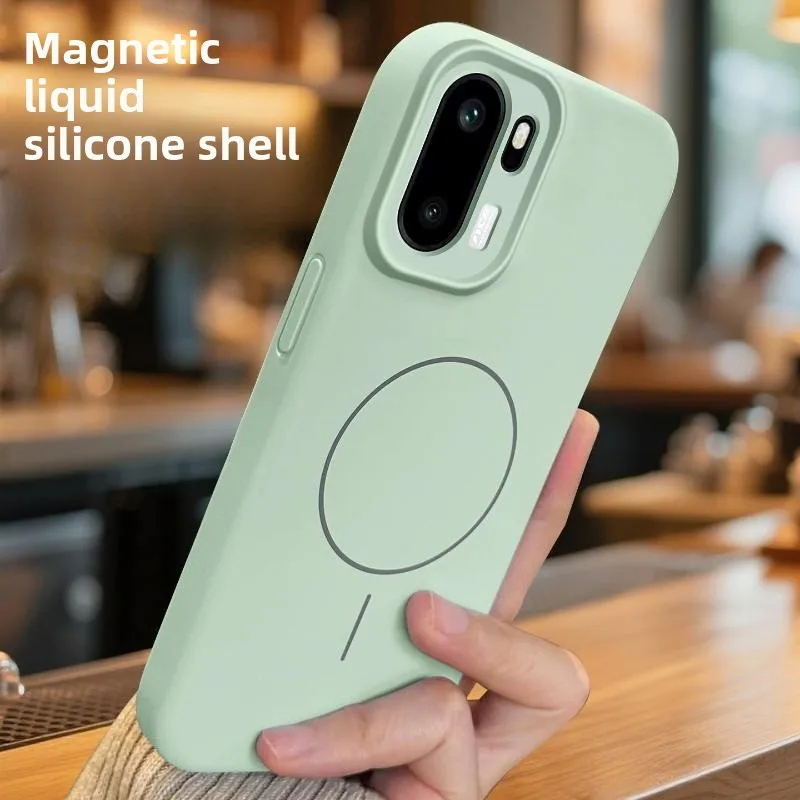 Enhanced Magnetic Skin-Feel Liquid Silicone Drop-Proof Shockproof Case Cover
