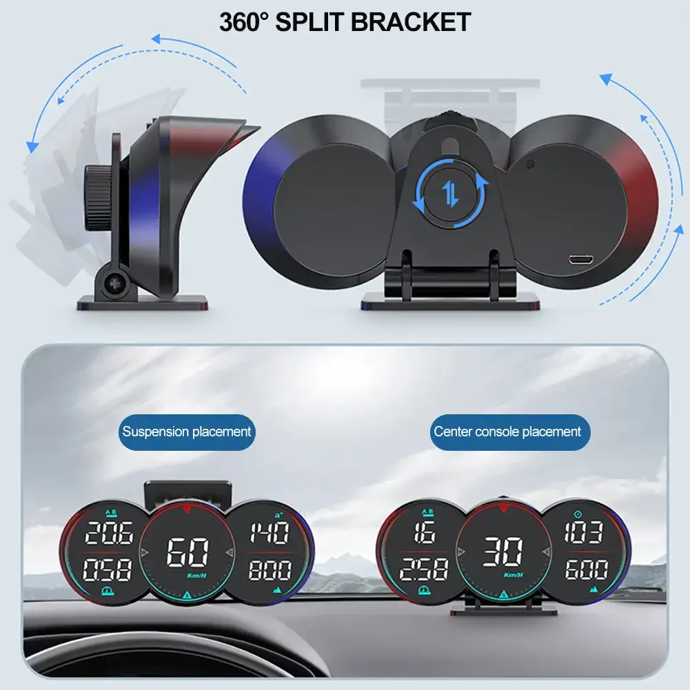  HUD GPS + Beidou Ĩ  ÷, LCD ӵ,   µ ˶,  跮,  , DC 12V