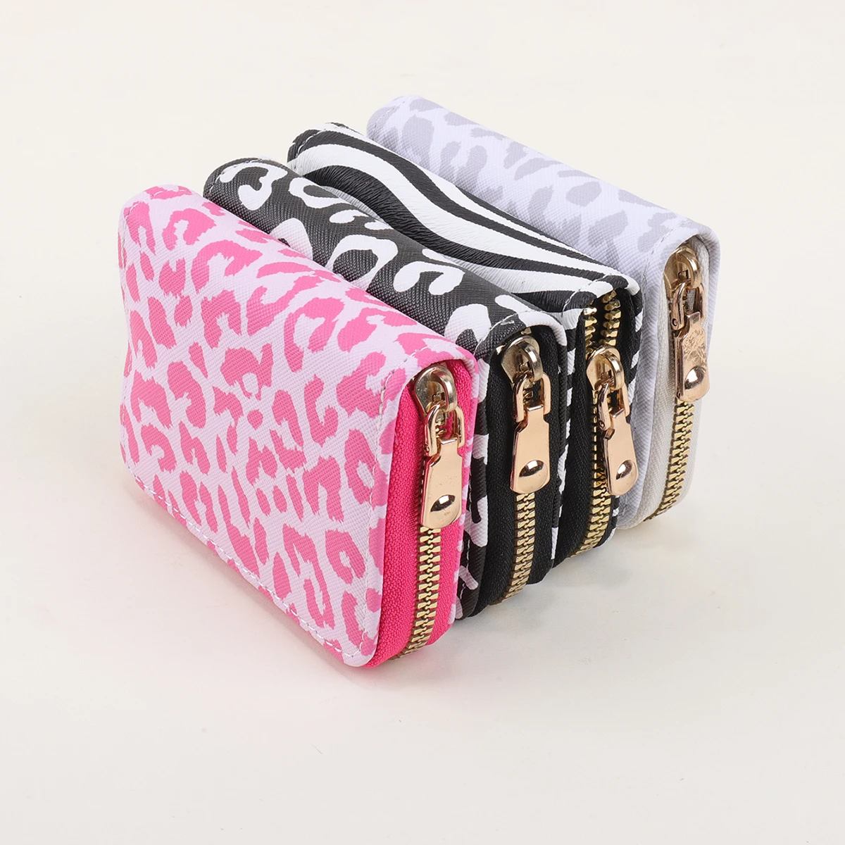 미니 레오파드 프린트 클러치 지갑, 짧은 신용카드 지갑, 남녀공용 카드 및 동전 지갑, 귀여운 비즈니스 ID 수납 가방, 선물용