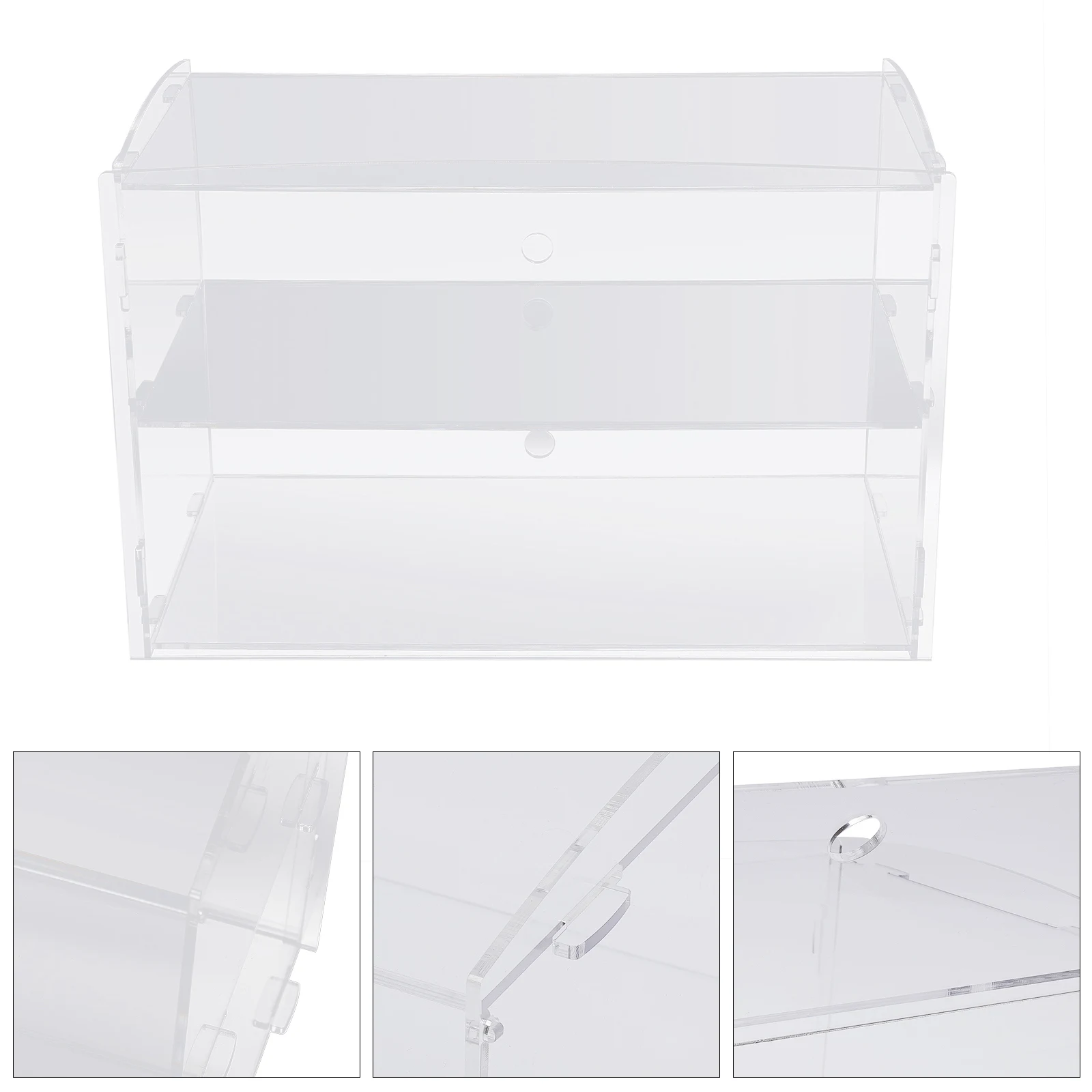 Dust-Proof Acrylic Cake Display Transparent Pastry/Cup Cake/Doughnu 2-Layer Storage Rack Bread Display Holder