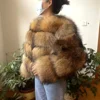 WEFURLENA  Real Raccoon Fur Coat  Winter Jacket Women natural Raccoon  fur coat Street warm long sleeve Natural Luxury Jackets 2