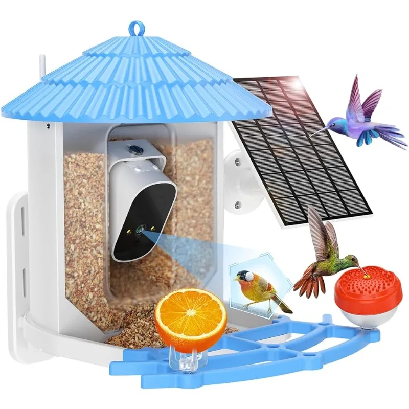 

Bird Feeder with Camera, 4MP Smart Bird Feeder with Solar Powered, AI Intelligent Recognition Birds Spieces, Capture Bird Videos