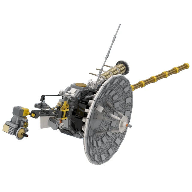 Kit de modelo de construcción de nave espacial para niños, nave espacial, misión del Sistema Solar MOC, juguete de ladrillo satelital, regalos de Navidad, escala 1:12, Voyager 1-2 1