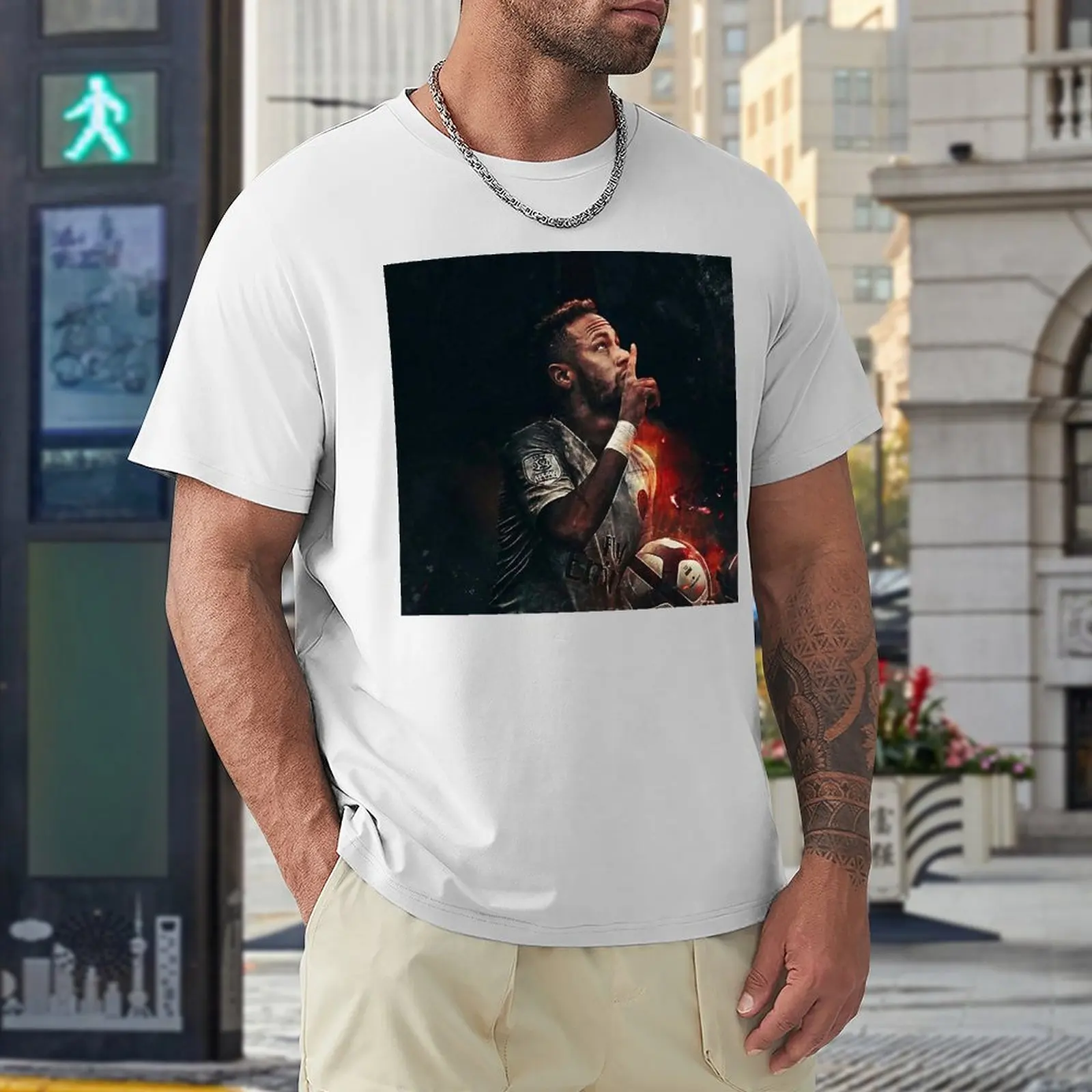 Neymar E Jr Brazil Celebrate Soccer Striker 105 Top Tee High Grade Activity Competition Vendita Calda Move Taglia Usa