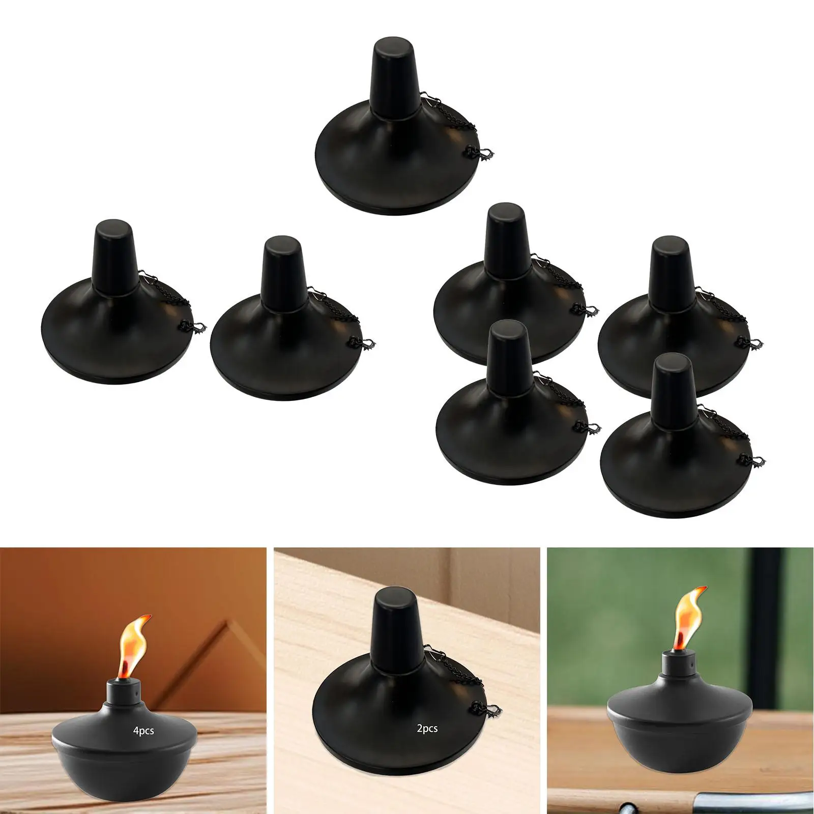 Metal Table Top Torch Outdoor Lightweight High Capacity Rust Resistant Landscape Lanterns Torch for Garden Party Deck Decor Yard