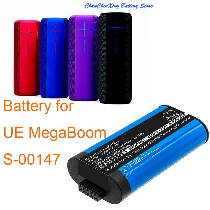 dyson battery replacement Cameron Sino 2600mAh/3400mAh Battery 533-000116, 533-000138 for Logitech S-00147, UE MegaBoom small button batteries