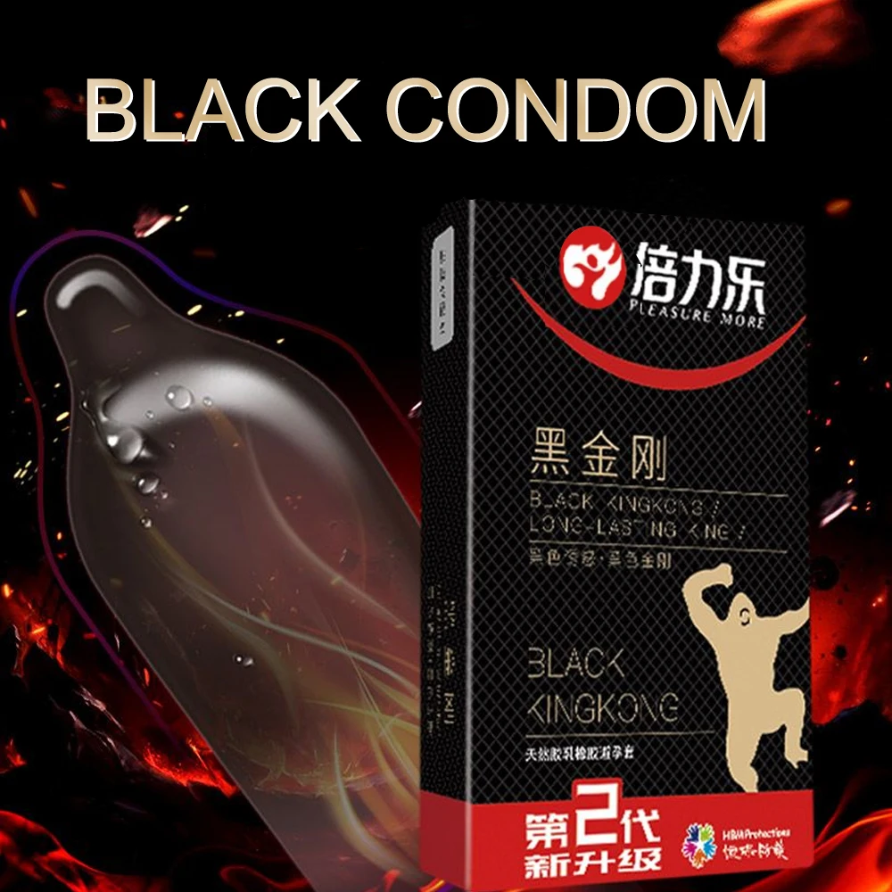 20PCS Black King Kong Male Condoms Sex Lubricated Black Condoms For Men Penis Sleeve Male Condom  Sex Products