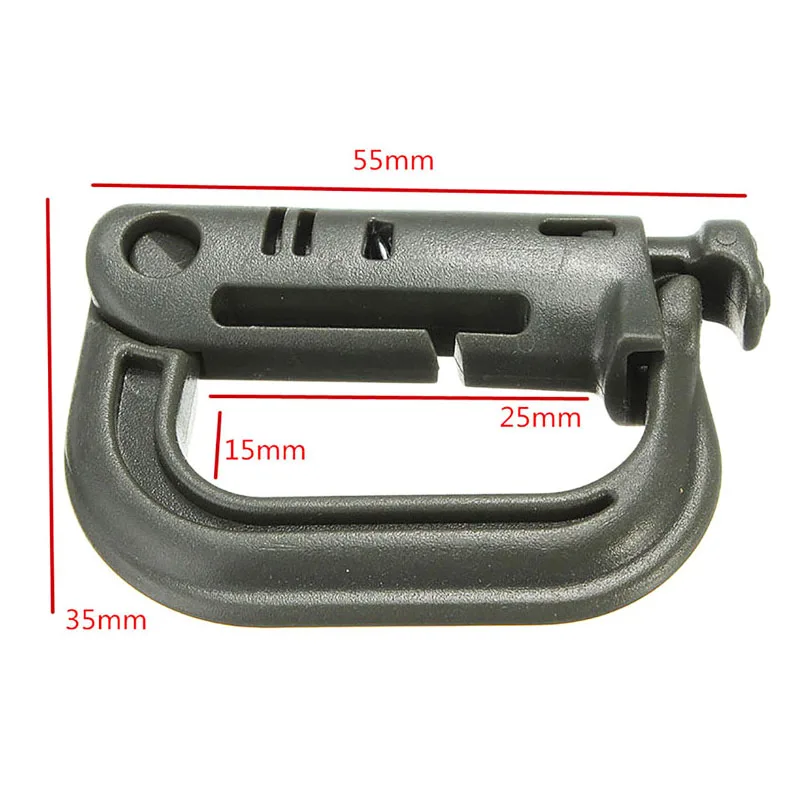 Outdoor GRIMLOC Molle Karabiner D-Verschlussring Kunststoff-Clip Schnappverschluss-Ring Karabinerhaken Schlüsselanhänger ITW-Verschluss Taschenverschluss – Detail 8