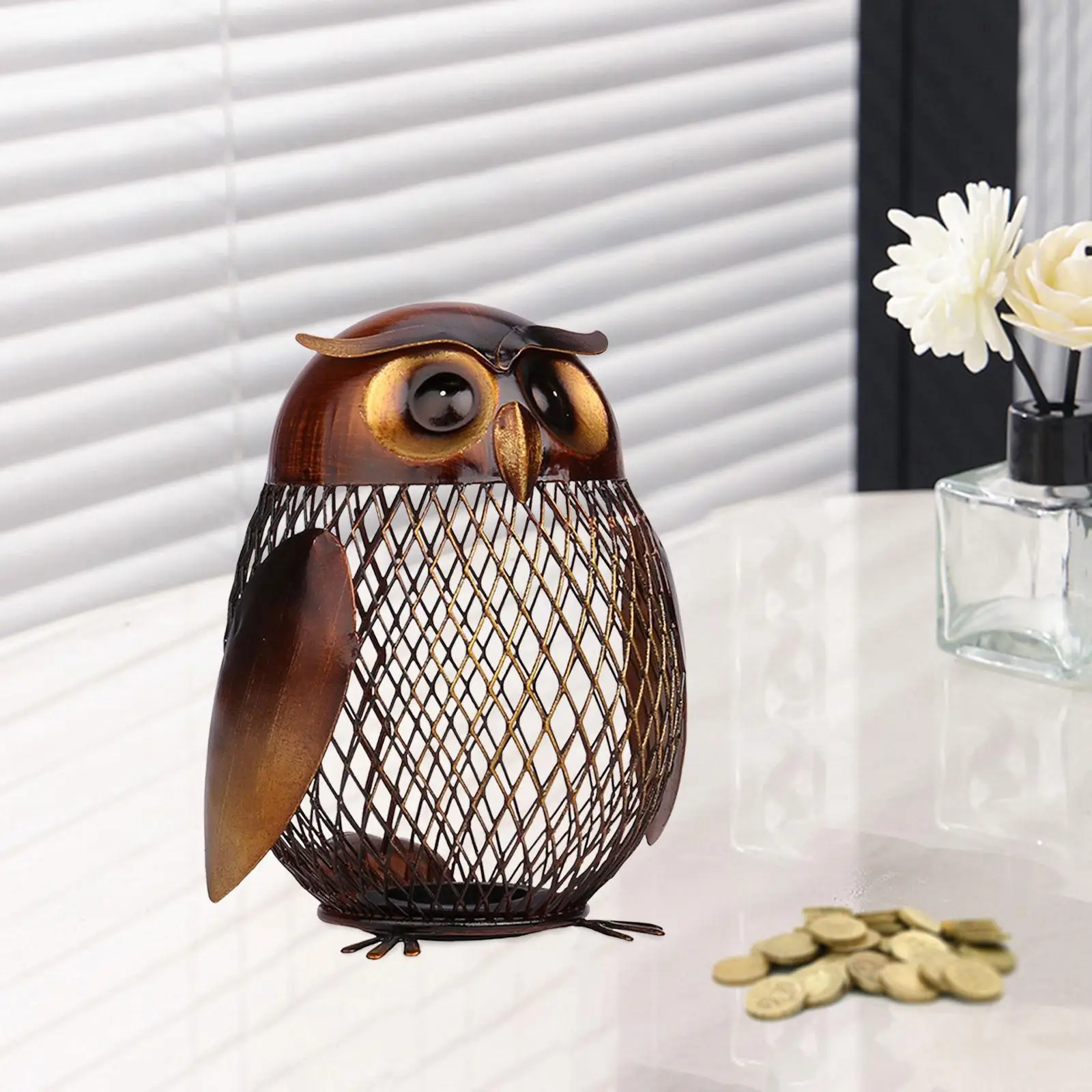 

Металлическая банка для денег в виде совы, 4x3,7x5 дюймов