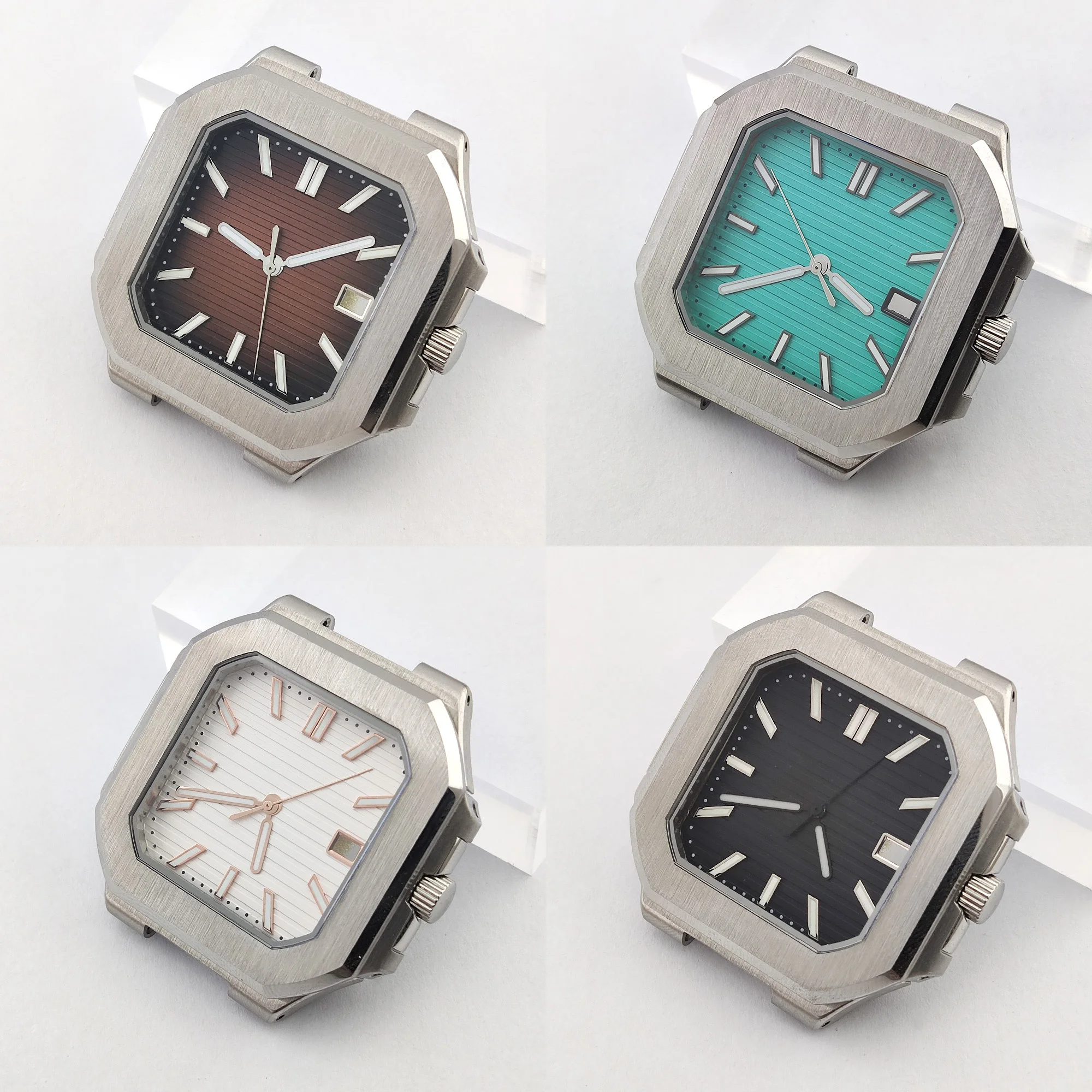 Men's Automatic Watch Kit - Square Dial, Waterproof 316L Stainless Steel Case
