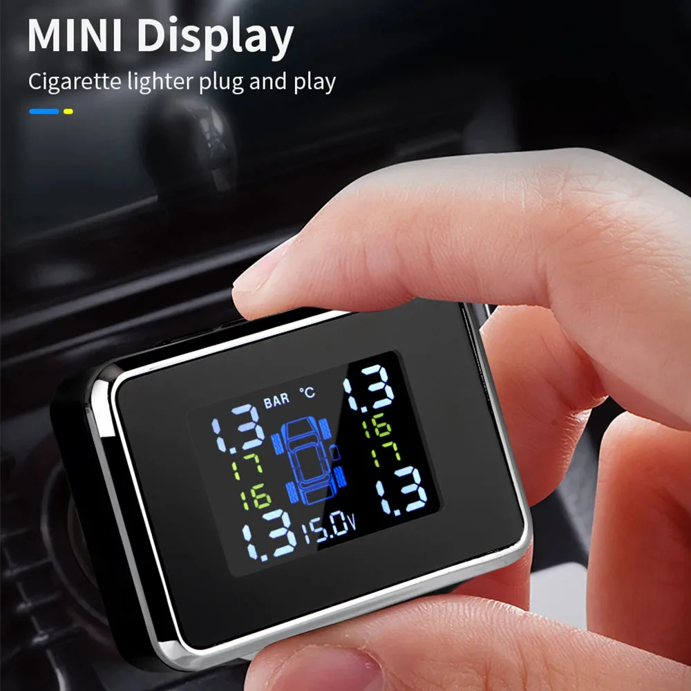 Sensores de Alarma de Seguridad para Automóviles, TPMS para Automóviles, Sistema de Alarma de Presión de Neumáticos Digi