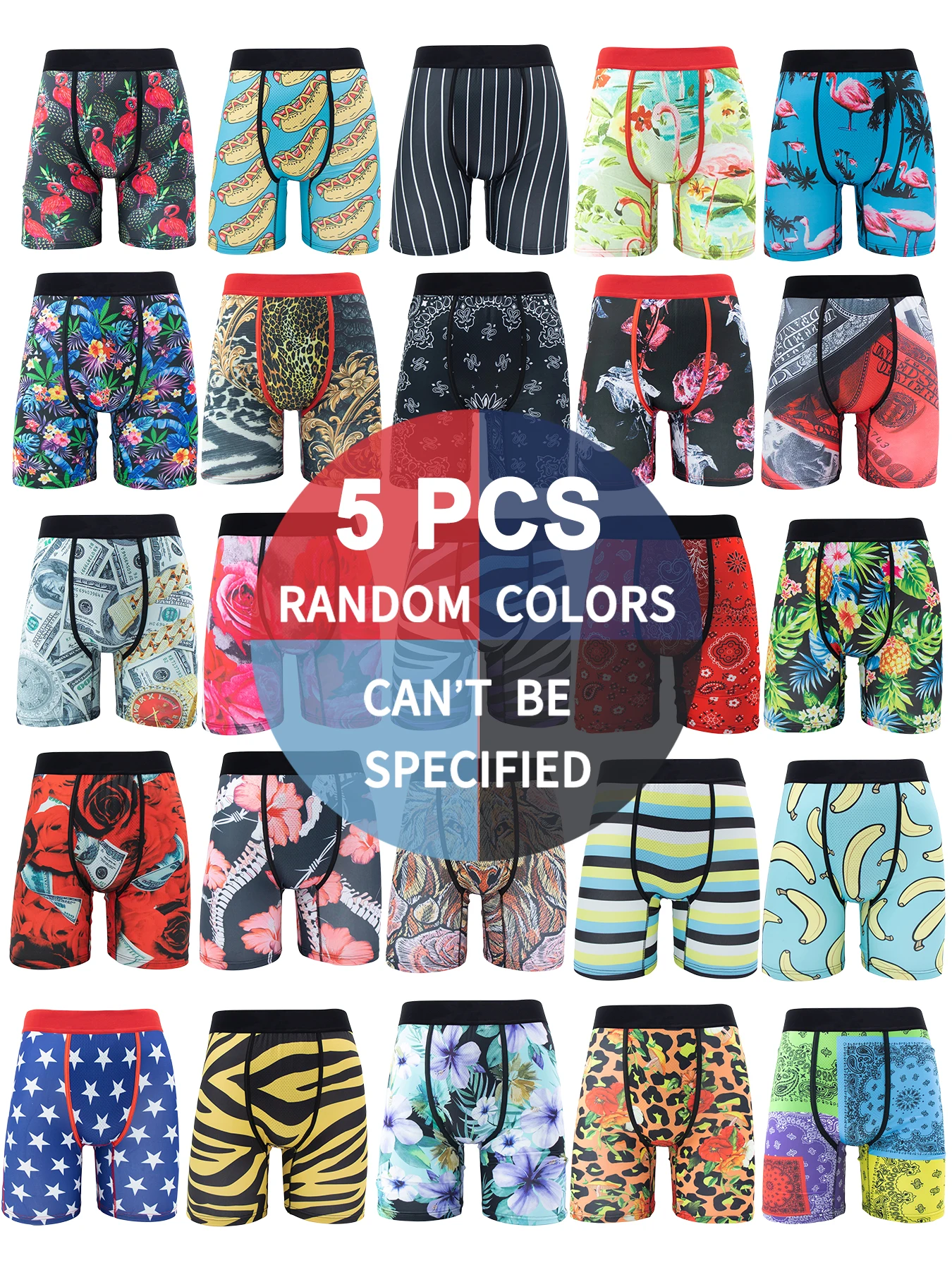 

Random 5Pcs Print Men Boxer