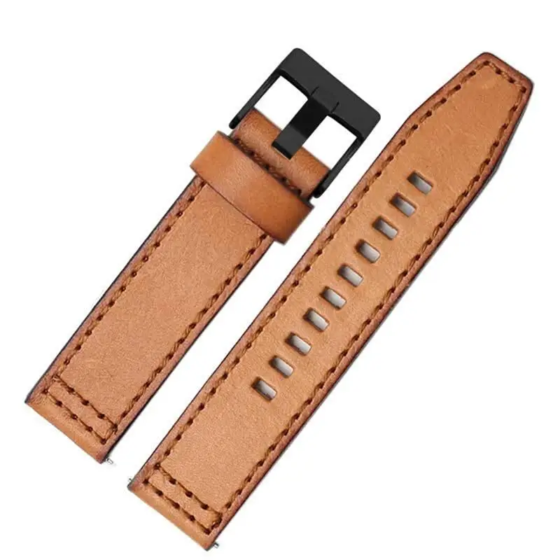 

PCAVO For Fossil JR1354|1487|1424 watchband Retro quick release genuine leather diesel strap black dark brown 22mm 24mm