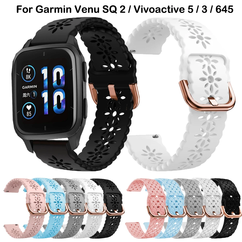 

Ремешок силиконовый для наручных часов Garmin CAME SQ 2, 20 мм, браслет для Garmin Vivoactive 5 3 CAME 2 Plus Forerunner 645 245