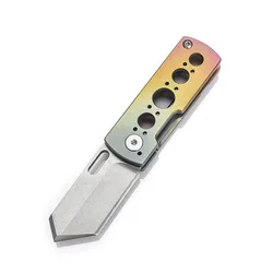 Mini couteau pliant antidérapant TC4 en alliage de titane pour l'extérieur, acier S35vn de haute qualité, couteau de poche de survie en plein air, couteaux porte clés 