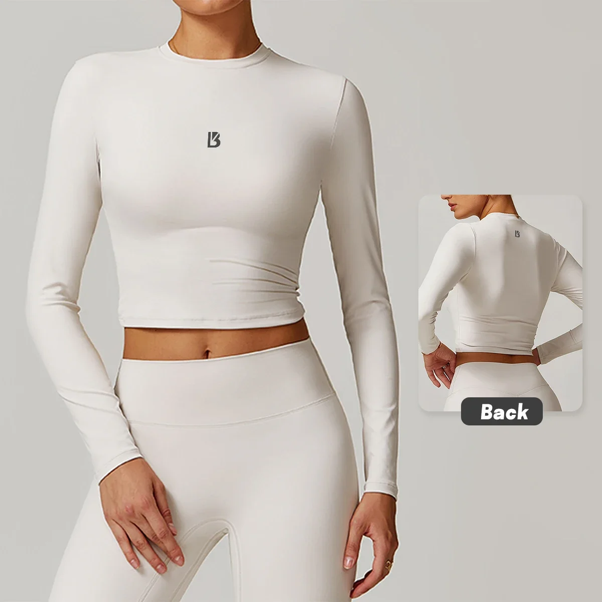 bunny Women Base Shirt Sport Gym Wear Yoga Wear Winter Fitness Workout Long Sleeve Tops Exercise Stretch