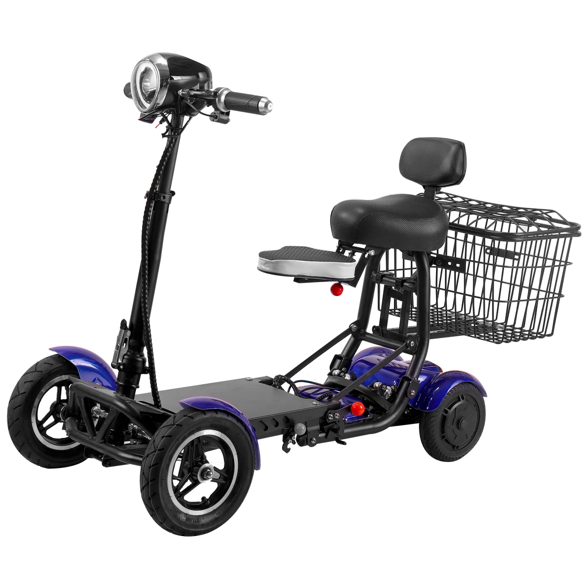 Lightweight 4-Wheel Electric Mobility Scooter Portable and Comfortable Vehicle for the Disabled Easy Foldable Design