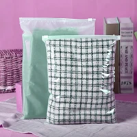 50pcs Packaging Bags Frosted Bag Zipper Plastic Bag Poly Bags Resealable Slider Closure Storage Bag Pouch for T Shirts Clothes 2