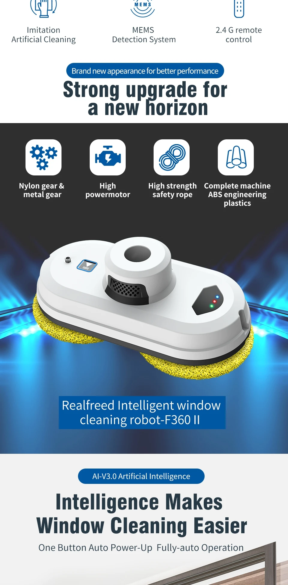 Description Picture 3 of itemRobot Vacuum Cleaner F360 Smart Home Window Cleaning Robot Smart Appliances