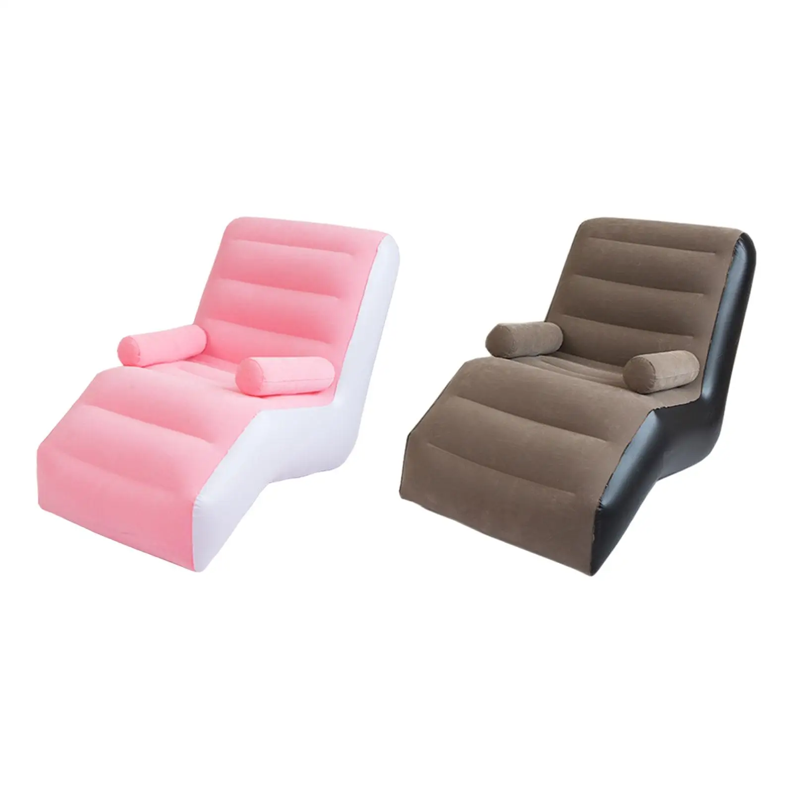 Folding Lazy Sofa with Armrests PVC Soft Folds Compactly Inflatable Sofa for Garden Leisure Gaming Lunch Break Indoor Outdoor