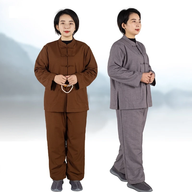 

Женская буддийская одежда для медитации, топ и штаны, форма кунг-фу, буддистская монахиня, одежда для персонажей фильмов, реквизит