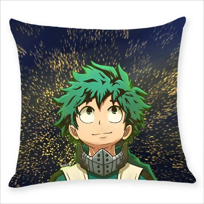 45x45CM My Hero Academia Pillow Case  Anime Midoriya Izuku Deku Printed Pillow Covers Soft Decorative Pillowcase Gifts Wholesale 6
