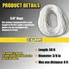 Rope Hoist Pulley System 5:1 Lifting Power 3/8 Rope Pulley Hoist 2200 Lbs Breaking Strength Heavy Duty Pulley System Rope Pulley 5