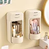 Wall-mounted Cosmetic Storage Box Rotating Lipstick Storage Rack with Drawer Dustproof Make Up Organizer Bathroom Accessories 3
