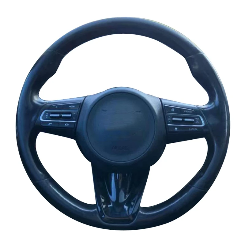 

Anti-Slip Genuine Leather Braid Car Steering Wheel Cover For Kia Stinger 2016 2017 2018 2019 2020 2021 2022 Car Accessories