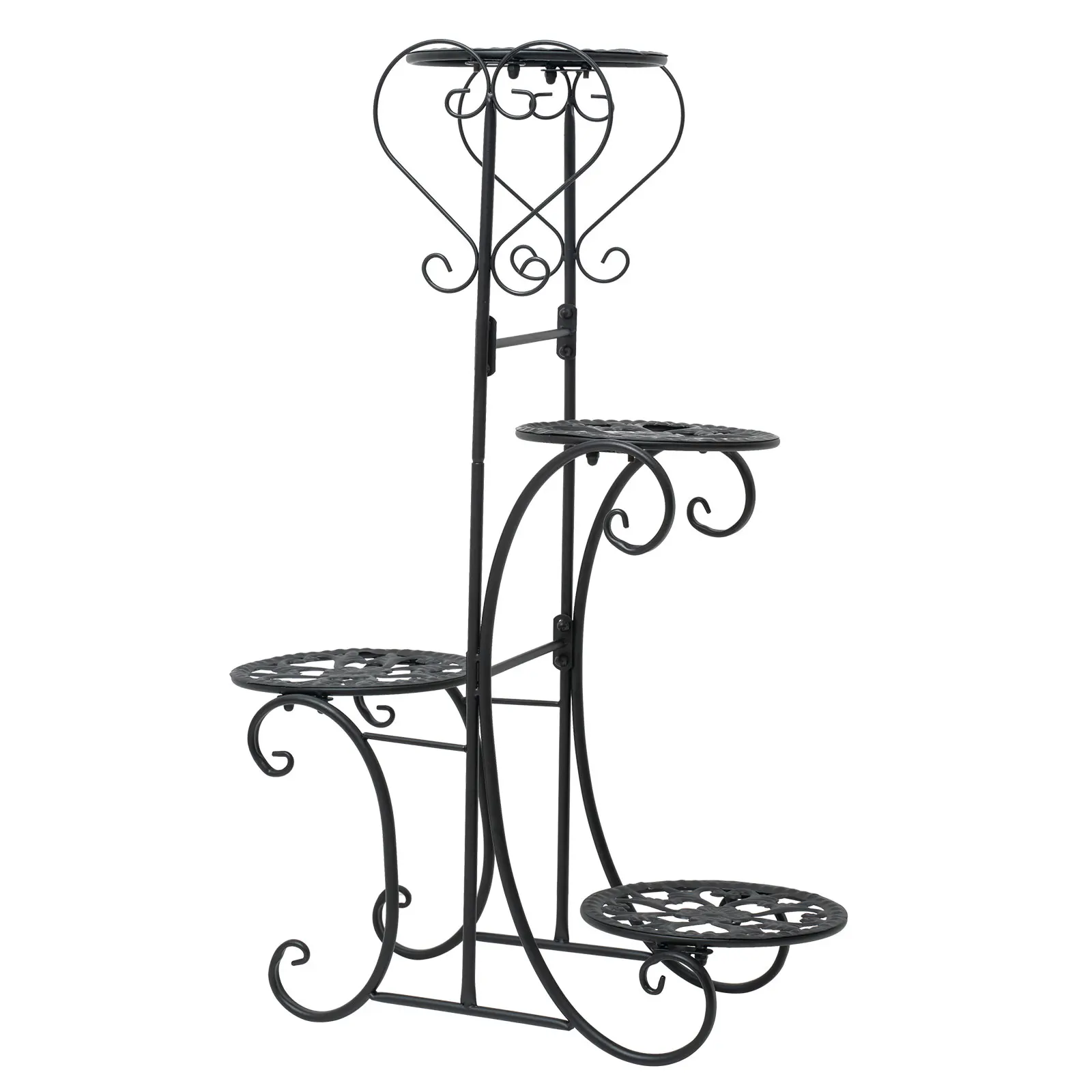 4 Tier Extra Large Metal Plant Stand Shelf Anti Rust Iron Home Garden Flower Pots Rack Out/Indoor Balcony Planter Holder Decor