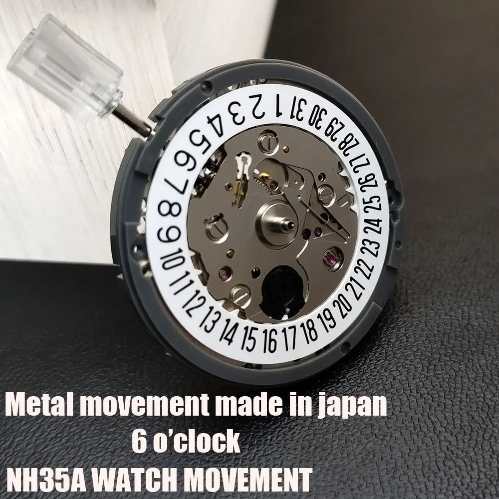 

Japan Original NH35/NH35A Mechanical Movement High Accuracy with White 6-point Date Window Luxury Automatic Watch Movt Replace
