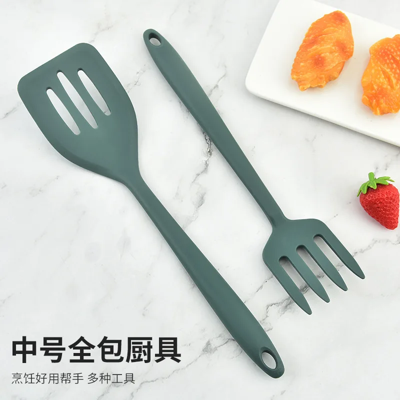 Silicone Slotted Fish Turner Spatula Set Flipper Spatulas for Baking,  Cooking Heat Resistant Non Stick Cookware for Fish, Eggs