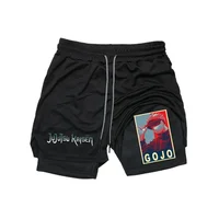 2-in-1 Running Workout Shorts Men Gym Performance Compression Shorts with Running Jogging Phone Pocket Loop Athletic Activewear