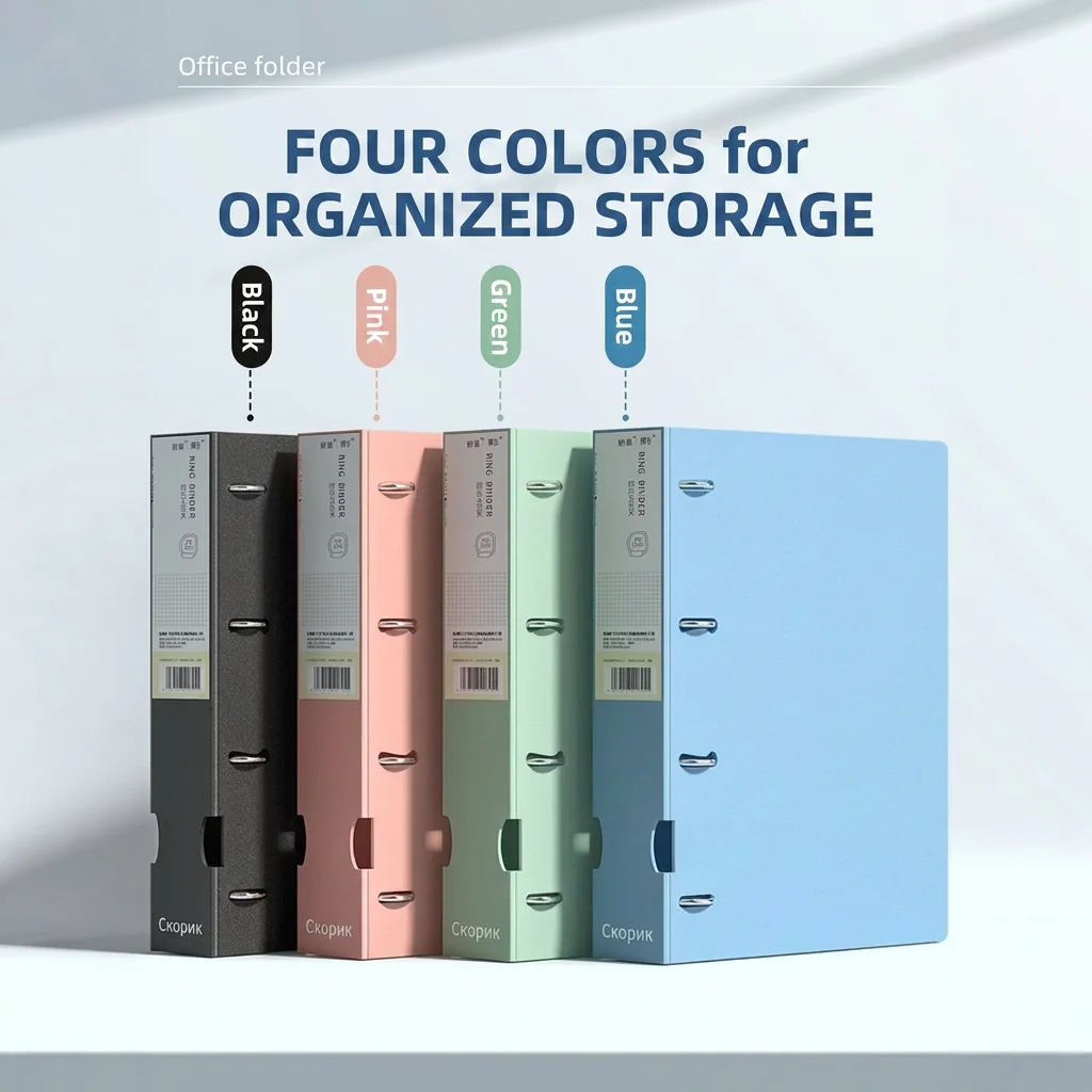 Document Organizer Minimalist 4-Hole Binder Office Binder Rugged A4 D-Ring Binder For Student Organization Office Document - 5