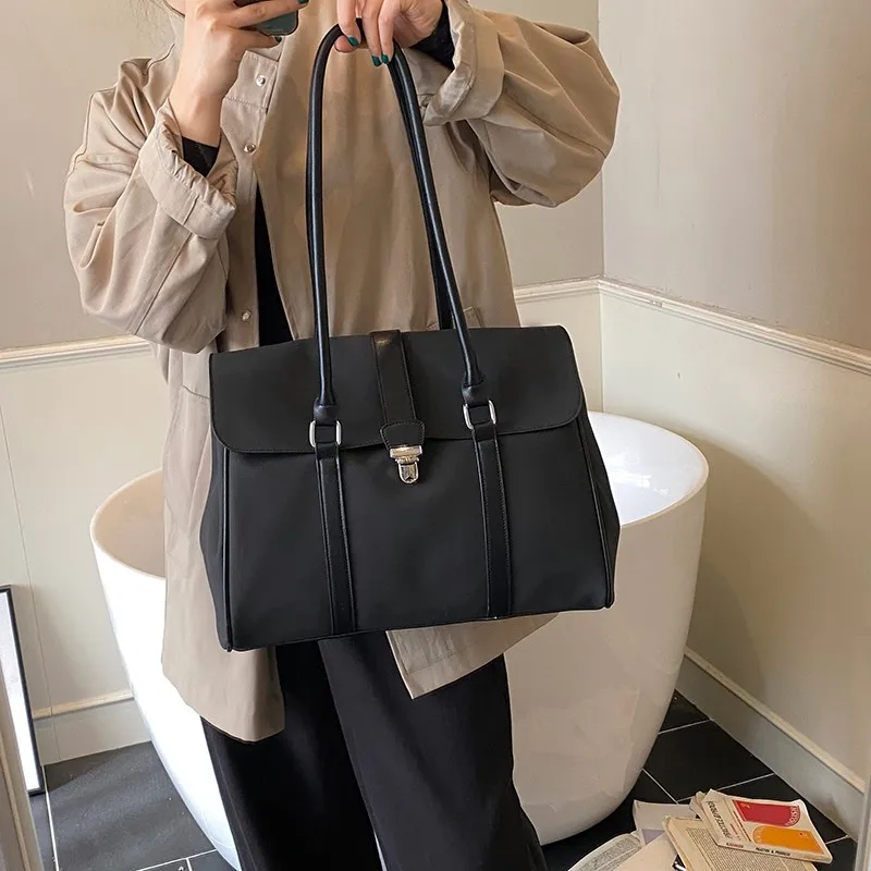 Women Faux Suede Underarm Tote Bag Casual Shoulder Bag Tote Bag Large Capacity for Daily School Travel