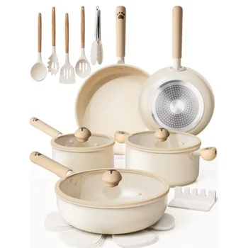 Pots and Pans Set Non  Ceramic Cookware Set Non  8 Pcs Dishwasher Safe Induction Cookware for Everyday Cookinand Kitchen Gifts 1