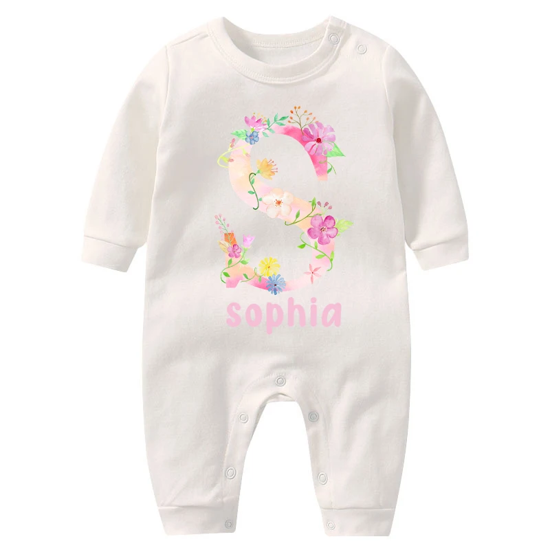 

Infant Baby Bodysuit Autumn Long Sleeves Baby Romper Cotton Funny CottonNewborn Onesie Flower Baby Boy Girl Onesie Birthday Gift