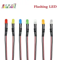 10pcs 3mm Flashing 9V 12V DC Diffused/Water Clear LED Pre-Wired Red Yellow Blue Green White Orange R/G R/B RGB Fast/Slow Flash