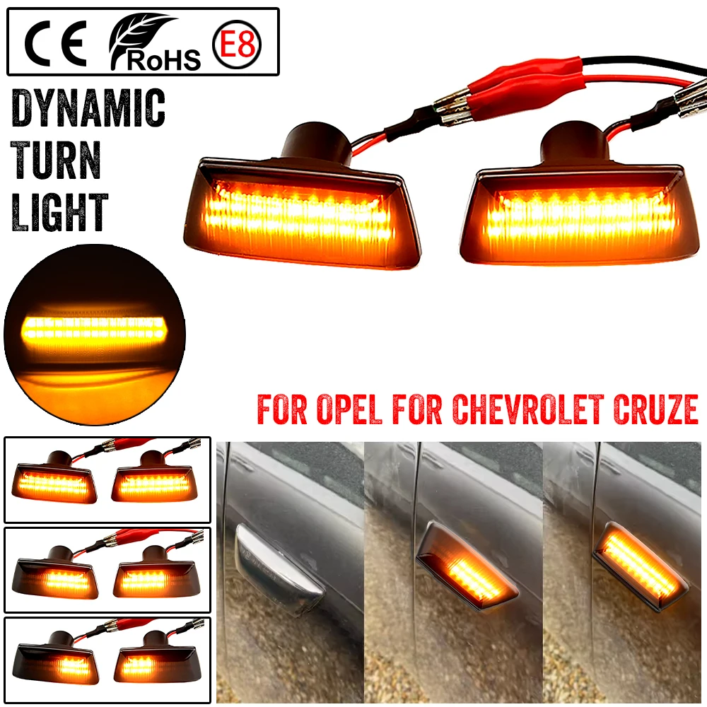 NSLUMO Indicatori Di Direzione Laterali Dinamici A LED Per Opel Zafira Life, Combo E, Peugeot Rifter, Citroen Berlingo III - Ambra, Trasparenti - 3