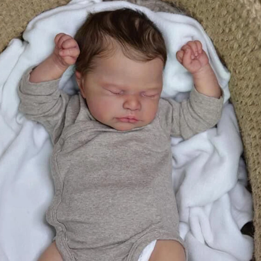 

50CM Realistic Finished Bebe Reborn Everlee Silicone Vinyl Cloth Body Doll 3D Skin Handmade Toy For Girls Christmas Gift