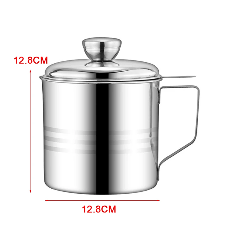 1.3LKitchen Cooking Tool Oil Filter Storage Can Grease Strainer 5