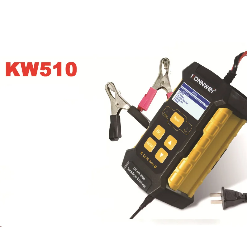 

KONNWEI KW510 Full Automatic 12V Car Battery Tester Pulse Repair 5A Battery Chargers Wet Dry AGM Gel Lead Acid Car Repair Tool